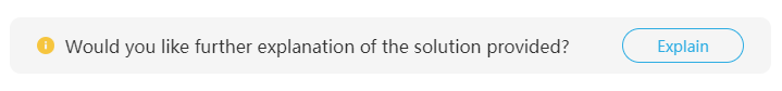 Click the explain button to get a explanation of the implementation